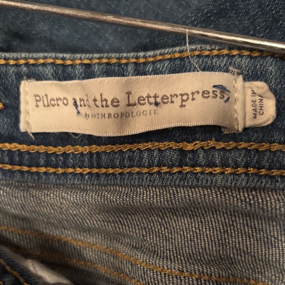 Pilcro & Letterpress Slim Boyfriend Jeans Size 27 Anthropologie Patchwork Knees - Picture 9 of 9